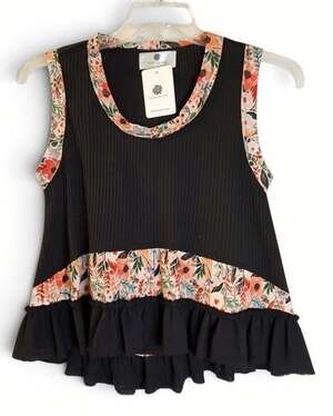 Everyday‎ Chic Melanie Printed Tank Black Small
